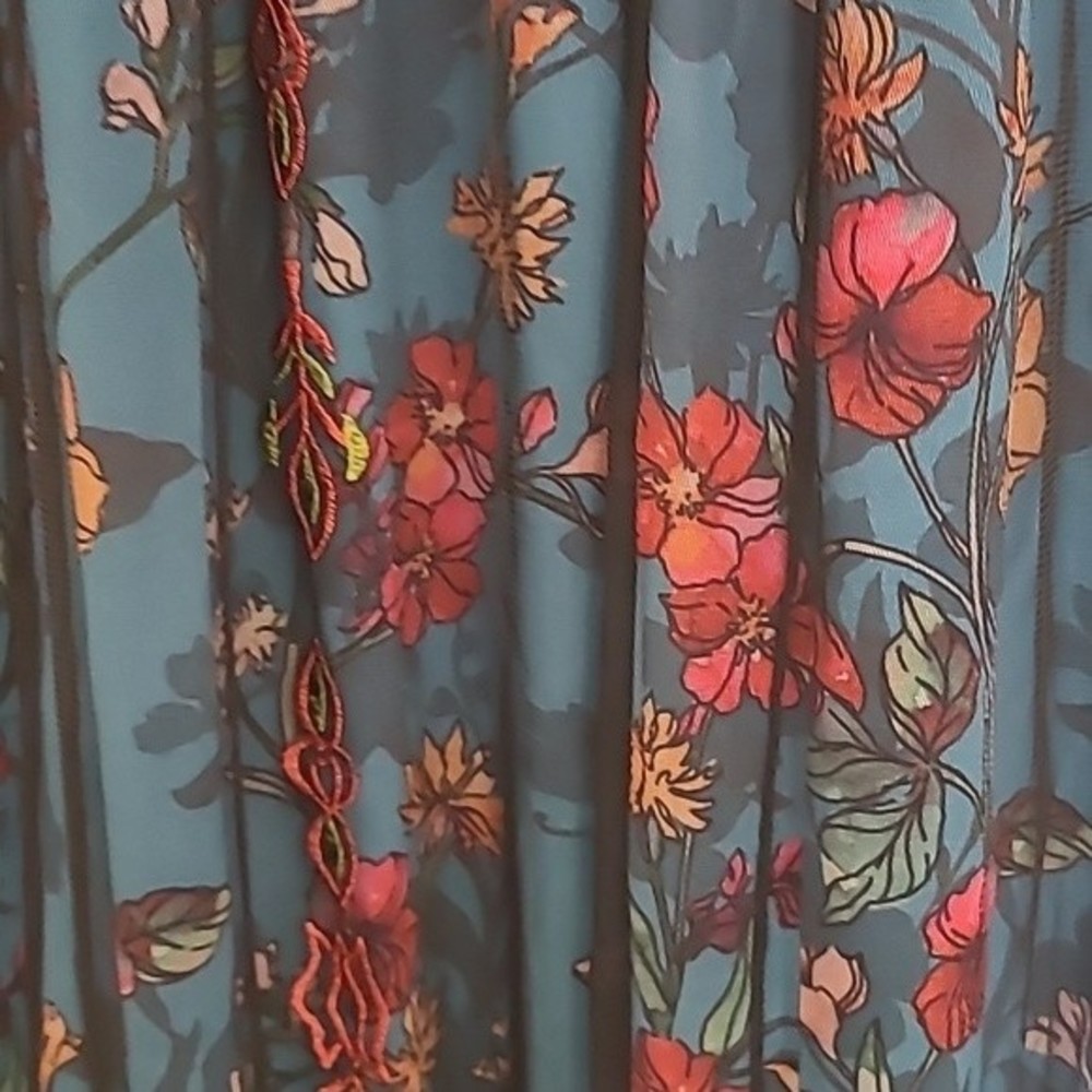 Eshakti Embellished Tulle Floral Print Georgette Empire Dress Size S - Picture 6 of 16